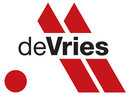 Blumen Risse, Markenwelt, Markenlogo DeVries, Hintergrund, Weiß, Schrift, Schwarz, Streifen, Diagonal, Rot, Punkt, Rot
