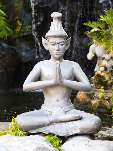 Blumen Risse, Sortiment, Garten, Brunnen, Gartendeko, Teichfiguren, Weiss, Gruen, Braun, Grau, Wasser, Teich, Pflanzen, Teichfigur, Stein, Figur