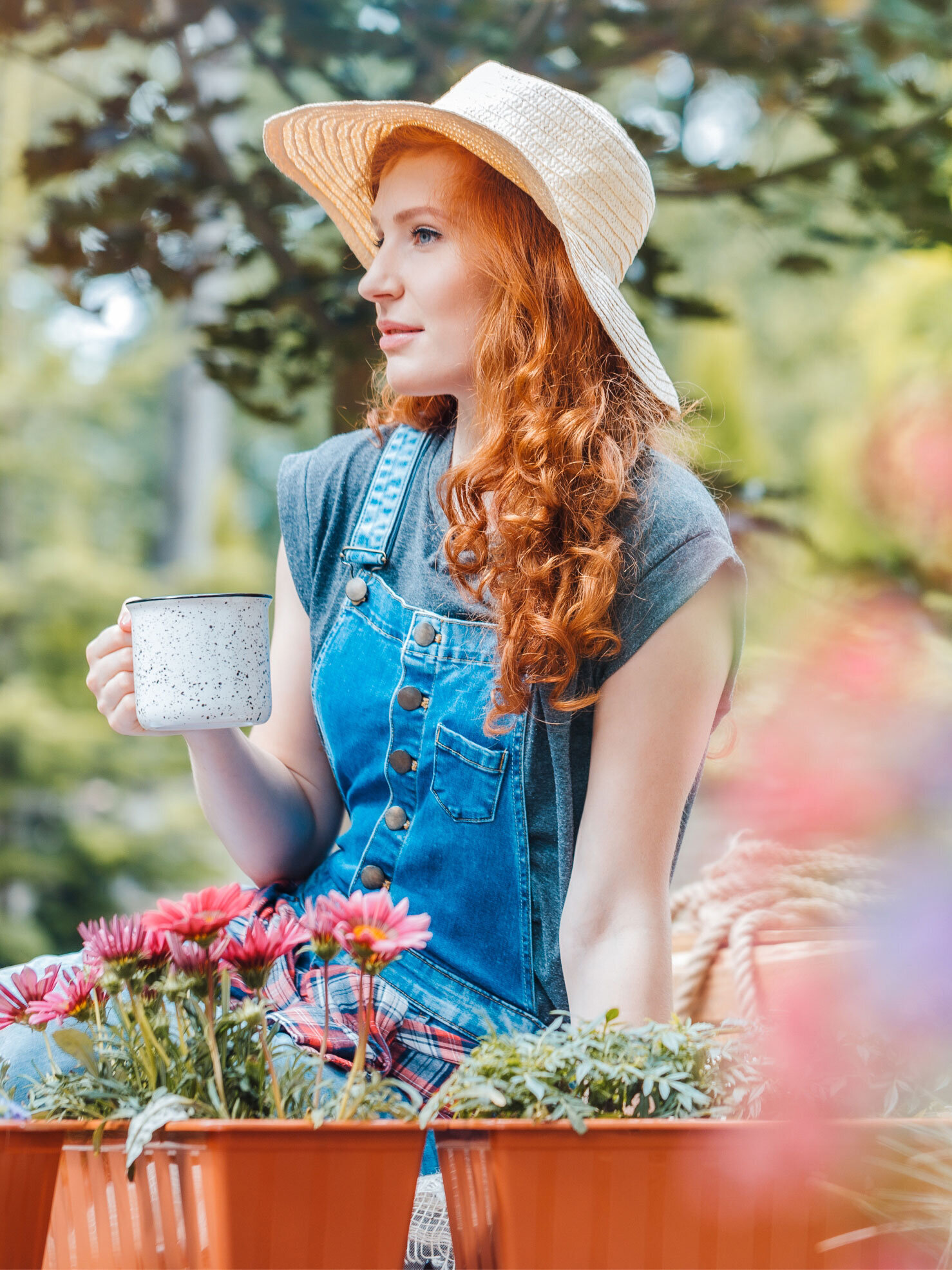 Blumen-Risse, Ratgeber, Sommer, Blumen, Bunt, Person
