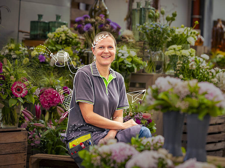 Blumen-Risse, Karriere, Florist, Floristin, Grau, Gruen, Mitarbeiter, Arbeiten-bei-Blumen-Risse