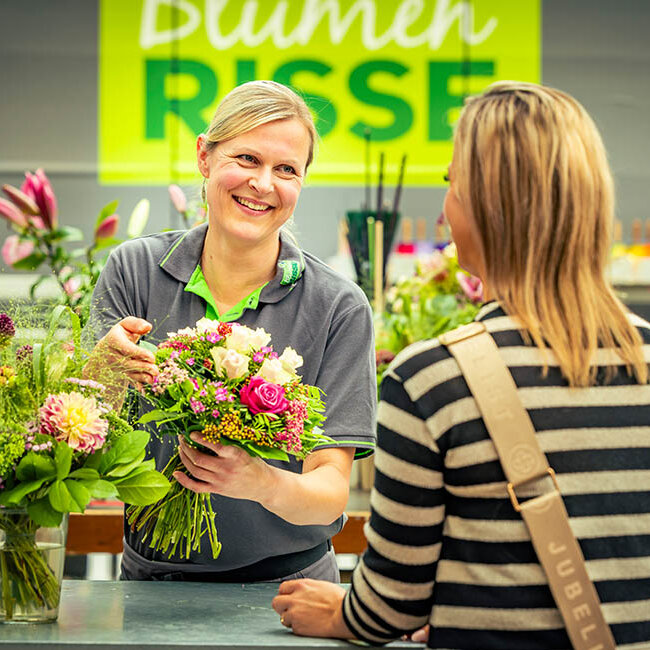 Blumen-Risse, Service, Expansion, Blumenladen, Verkauf, Personen, Blumenstrauss, Pink, Weiss, Gruen