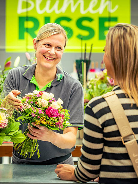 Blumen-Risse, Service, Expansion, Blumenladen, Verkauf, Personen, Blumenstrauss, Pink, Weiss, Gruen