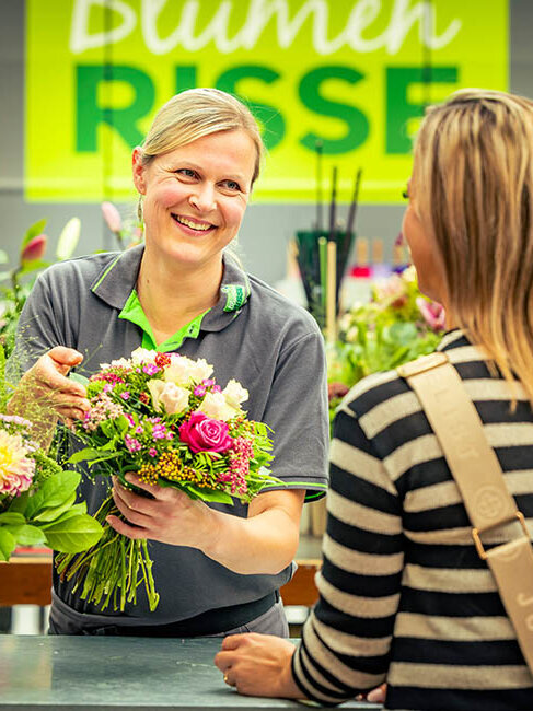 Blumen-Risse, Service, Expansion, Blumenladen, Verkauf, Personen, Blumenstrauss, Pink, Weiss, Gruen