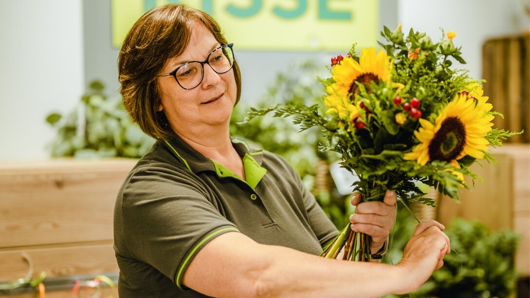 Blumen-Risse, Karriere, Blumen, Blumenstrauss, Sonnenblumen, Gelb