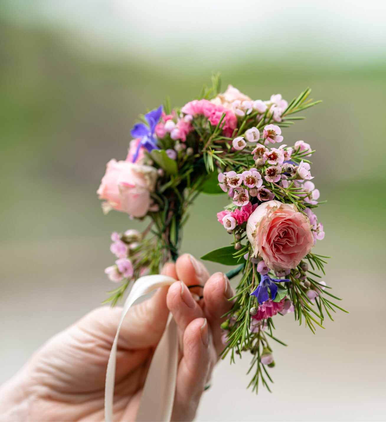 Blumen-Risse, Sortiment, Blumen, Floristik, Hochzeit, Rosa, Lila, Weiss, Gruen