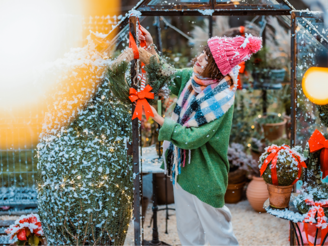 Blumen-Risse, Ratgeber, Ratgeber, Schnee, Weihnachten, Schleifen, Geschenke