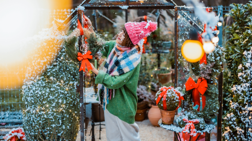 Blumen-Risse, Ratgeber, Ratgeber, Schnee, Weihnachten, Schleifen, Geschenke