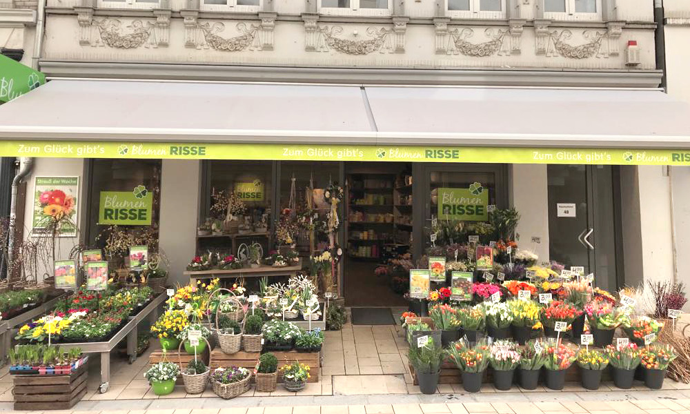 Blumenladen Pader­bornInnen­stadt Blumen Risse